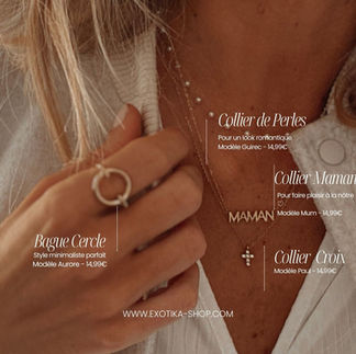 une accumulation de collier dorée portés sur une femme blonde collier perle coquillage collier ete zag bohm louyetu gas