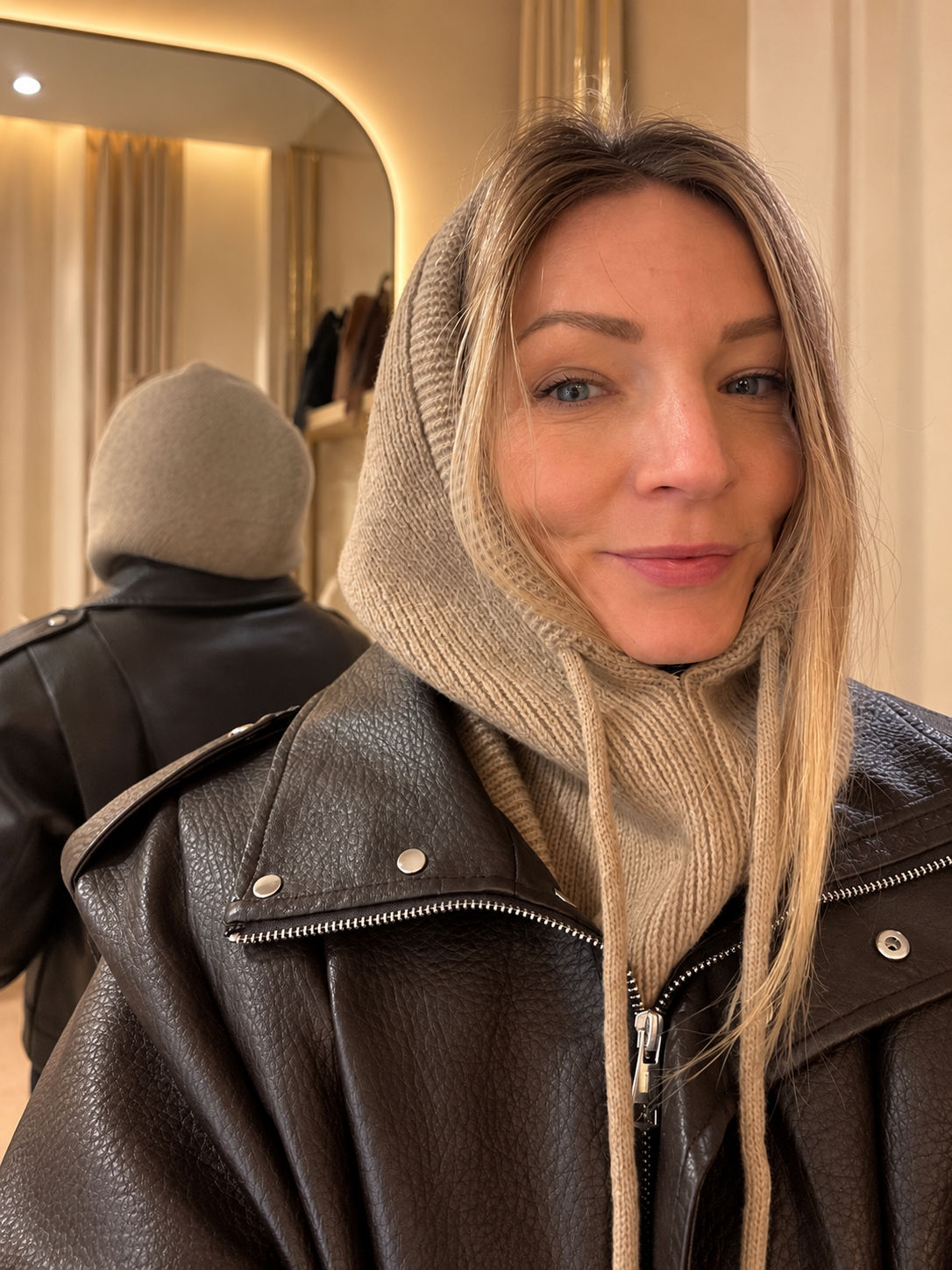 CAGOULE OVERSIZE EN LAINE - TAUPE