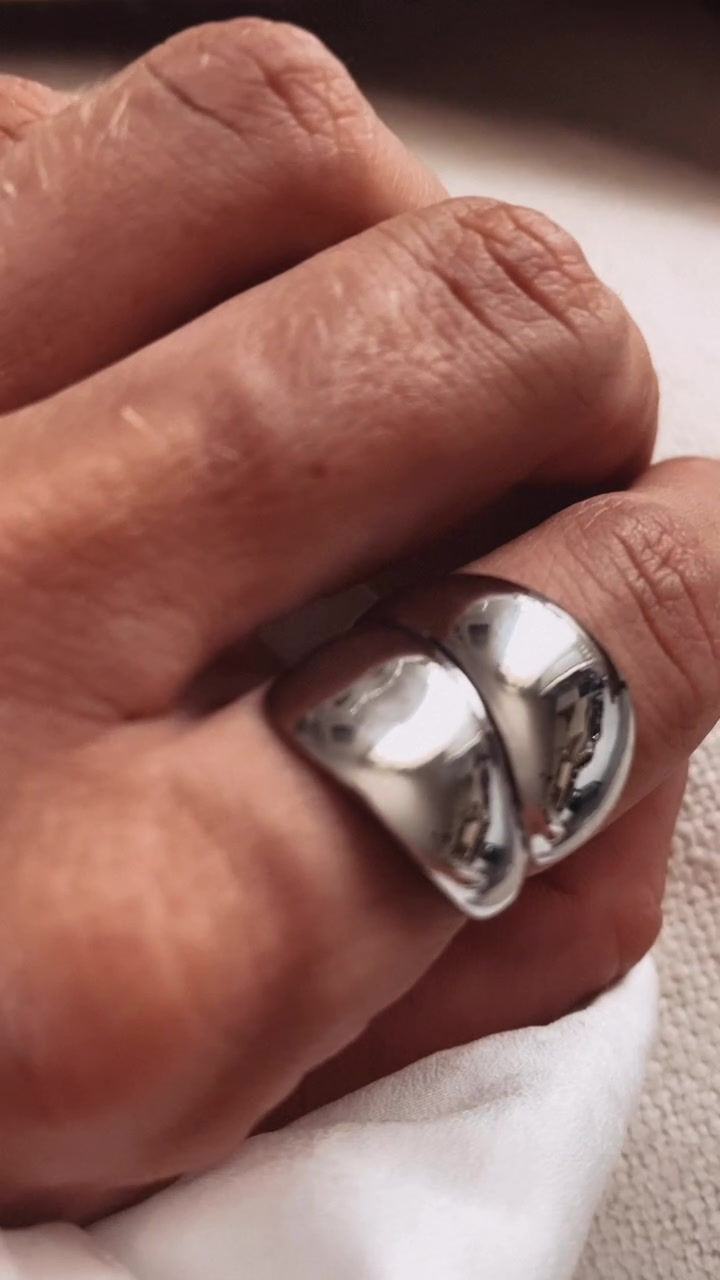 Thumbnail: Bague large double goutte