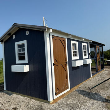 The Hen Ranch 8x24 chicken coop with feed room