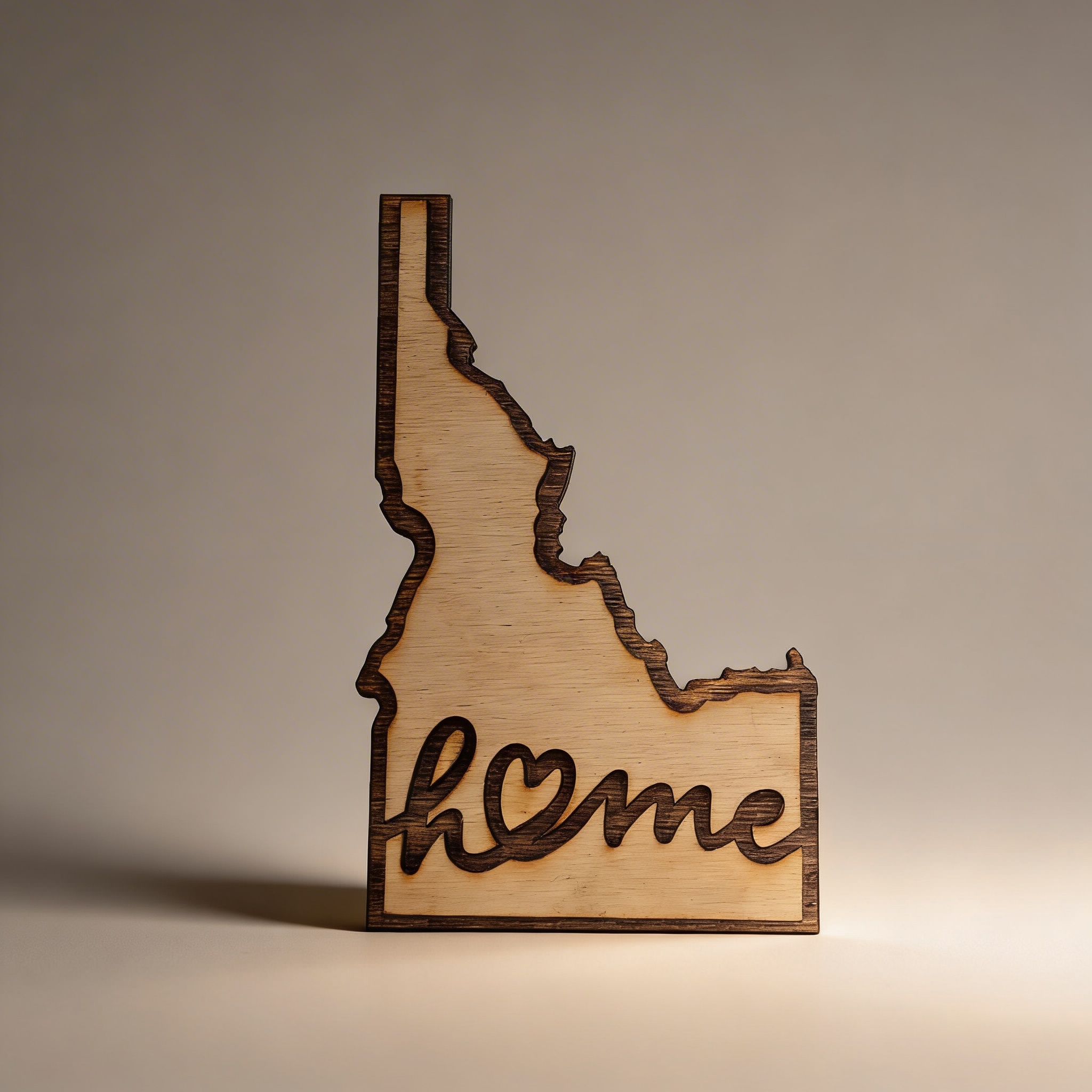 Idaho Home Heart Magnet - Wood Layered