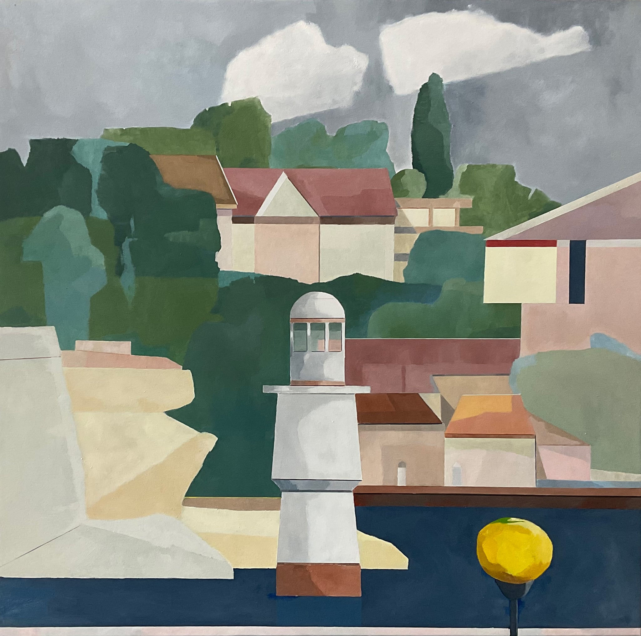 MOODY DAY AND YELLOW PLUM by Artist Godwin Laus