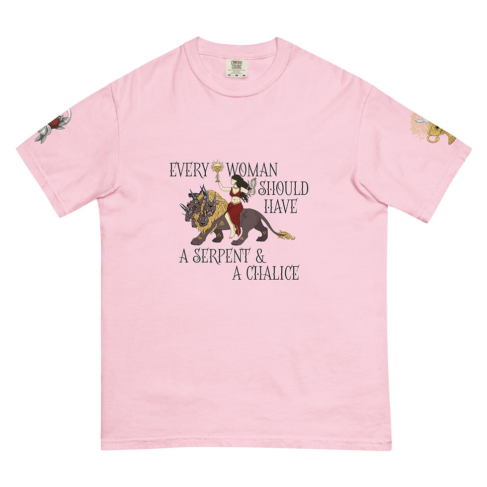 Thumbnail: Heavyweight t-shirt — Every Woman Should Have a Serpent & a Chalice