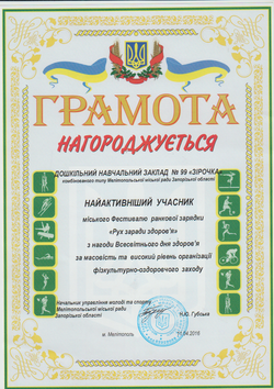Найактивнішому участнику ранкової за