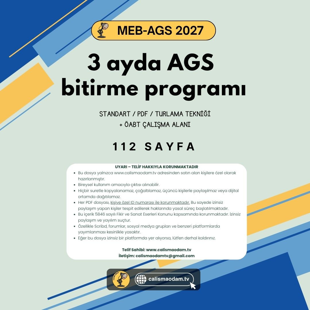 3 Ayda AGS Bitirme Programı - Standart - Pdf