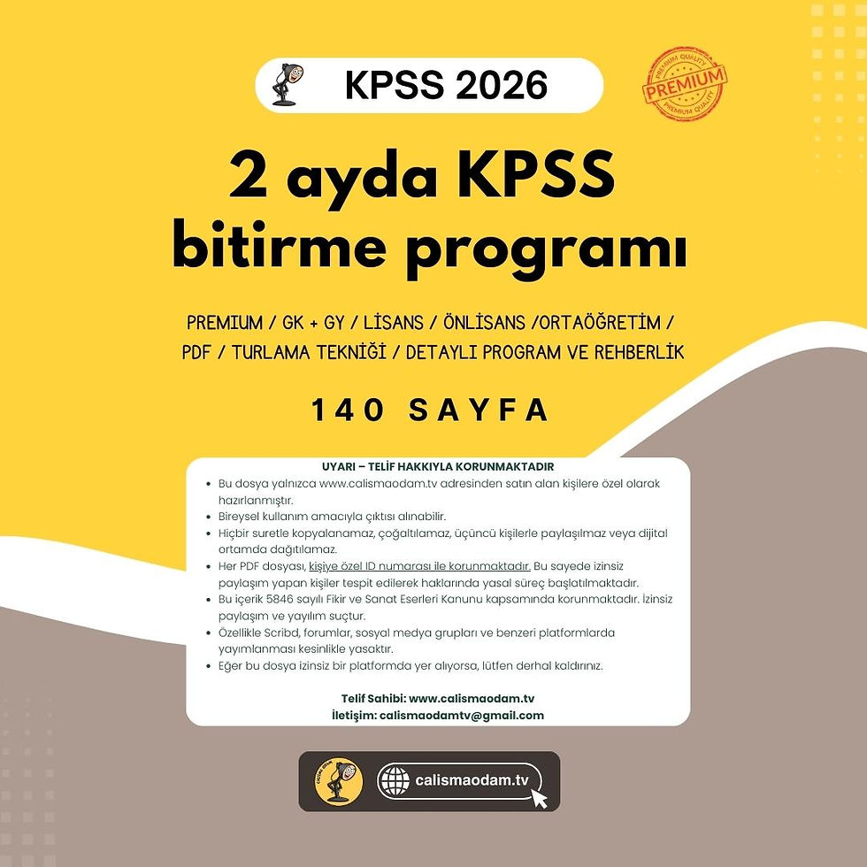 2 Ayda KPSS Bitirme Programı - Premium - Pdf