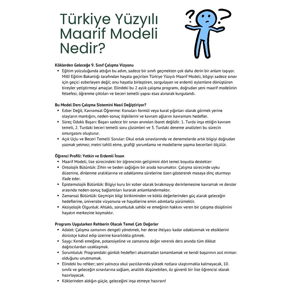 Küçük resim: 2 Ayda 9.Sınıf Bitirme Programı - Maarif Modeli - Premium - Pdf