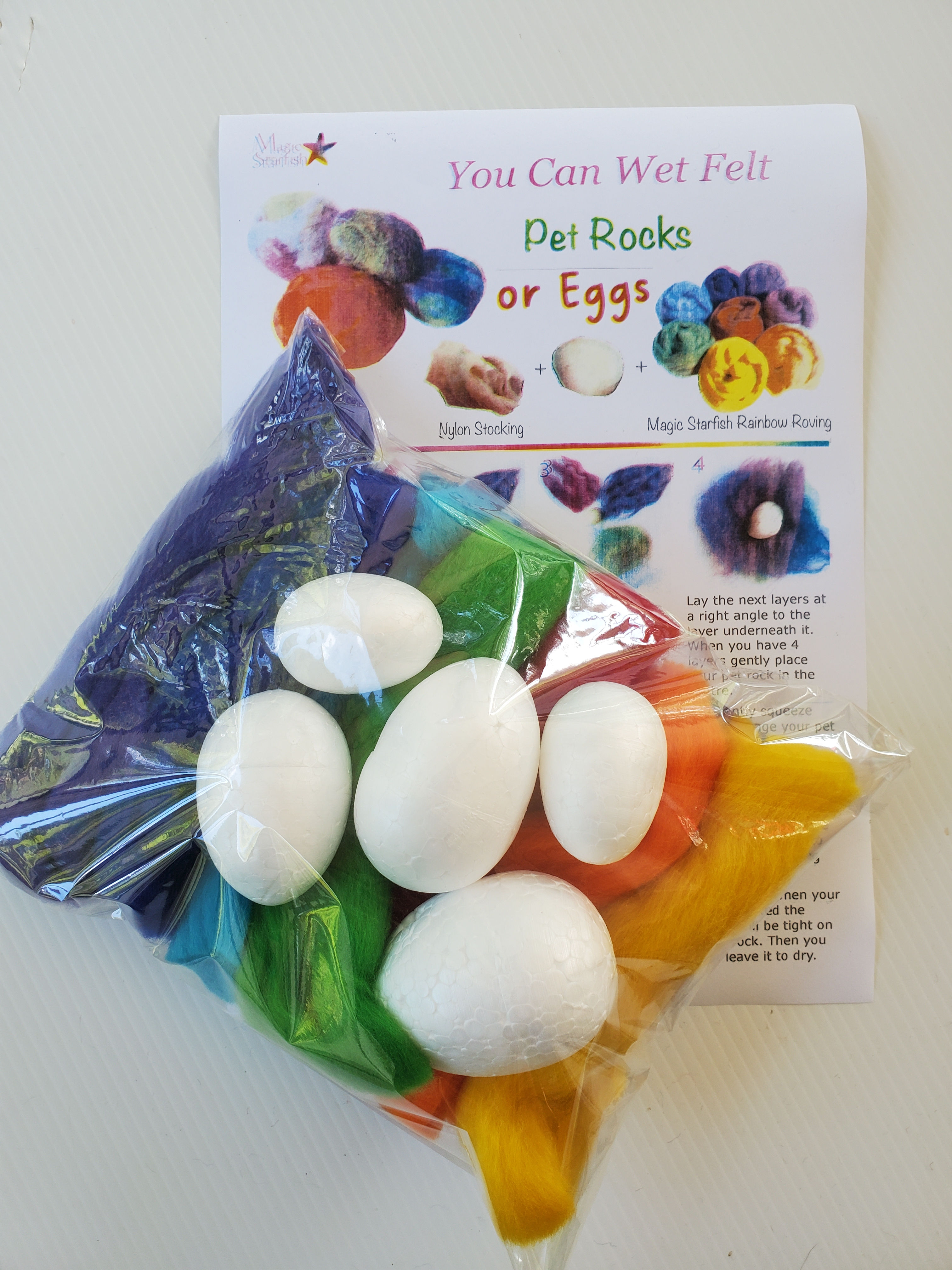 Wool Felt  Egg and Pet Rock Kit