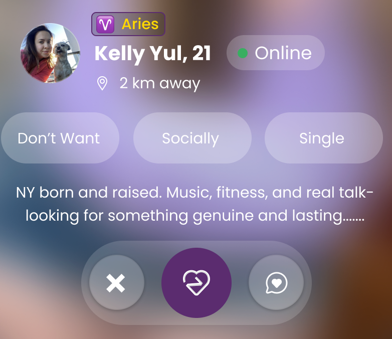 Sample image from v1 of a dating app