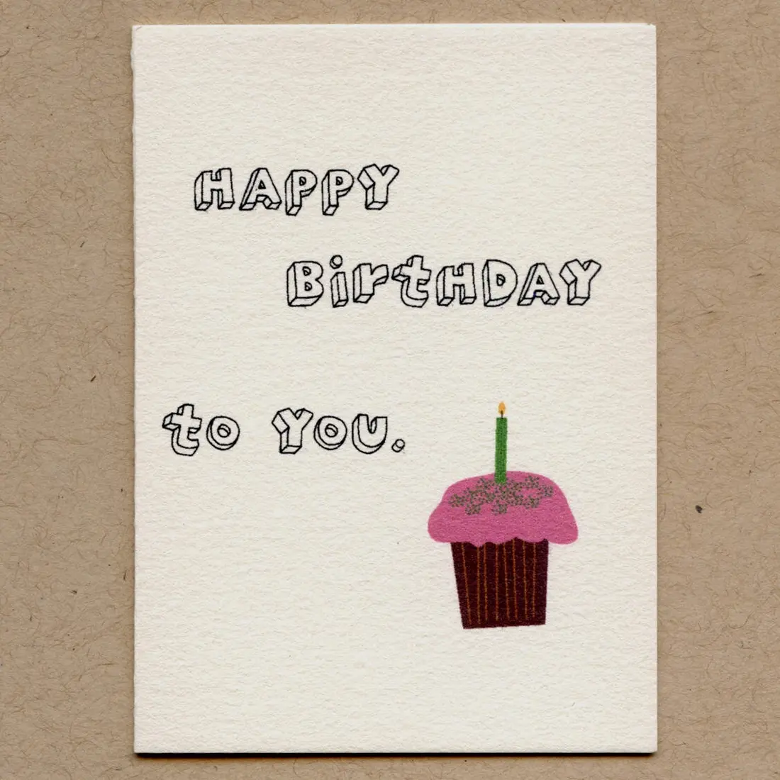 Happy Birthday To You Cupcake Tiny Note Card