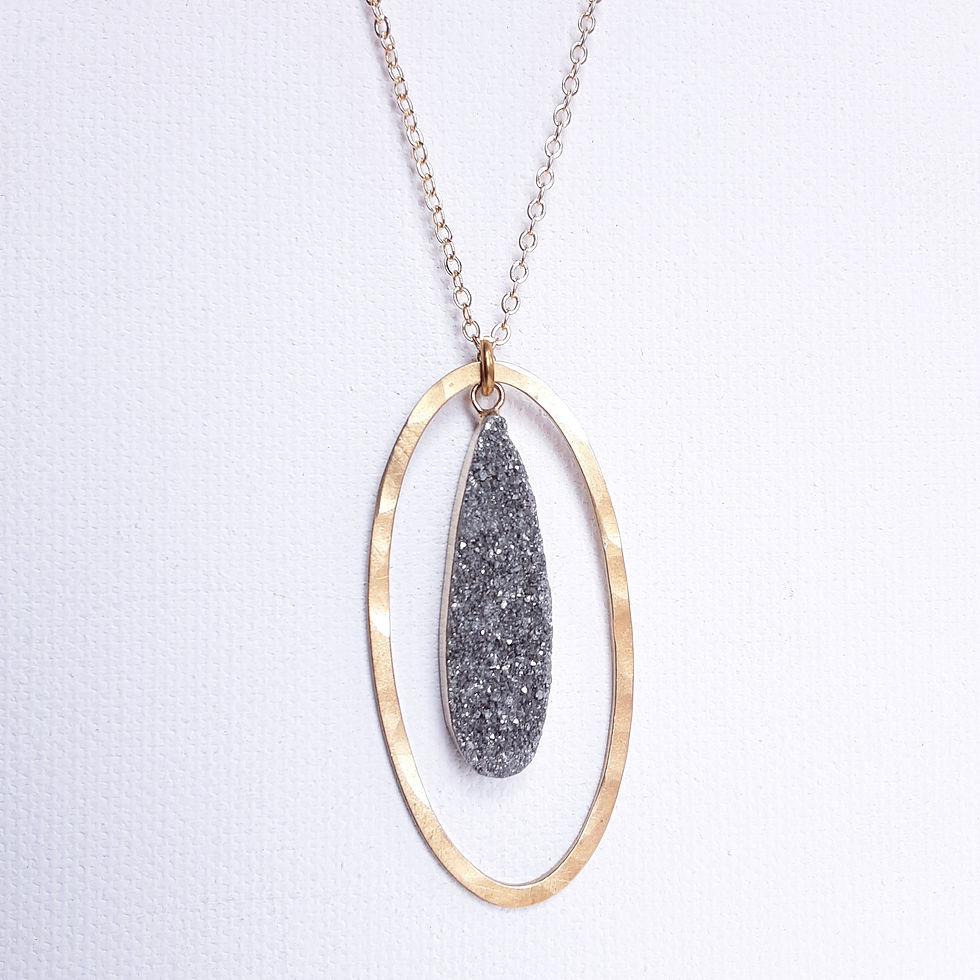 Thumbnail: Oval Gem Necklace