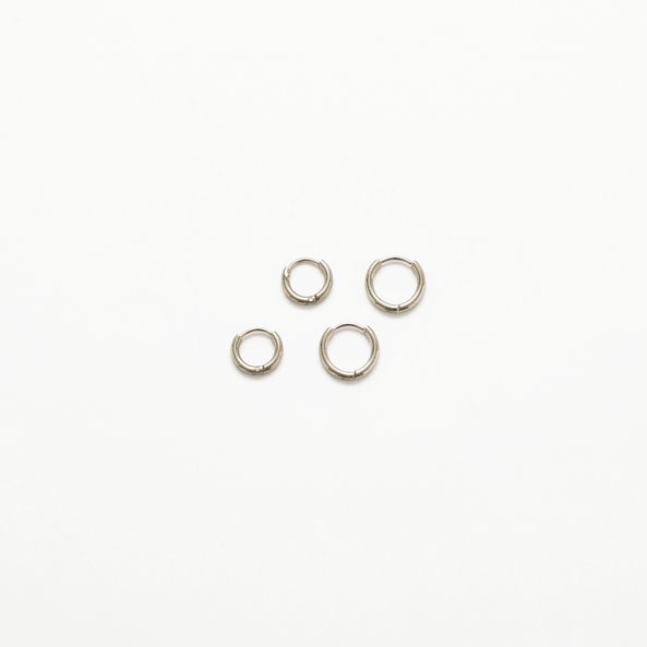 Thumbnail: Double Pack, Mini Huggie Hoop Earrings