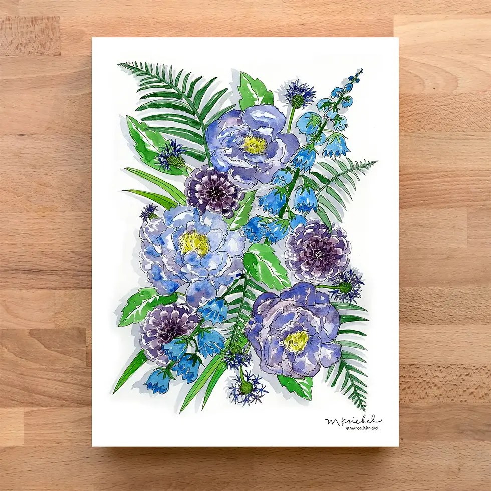 Summer Flowers Print by Marcella Kriebel