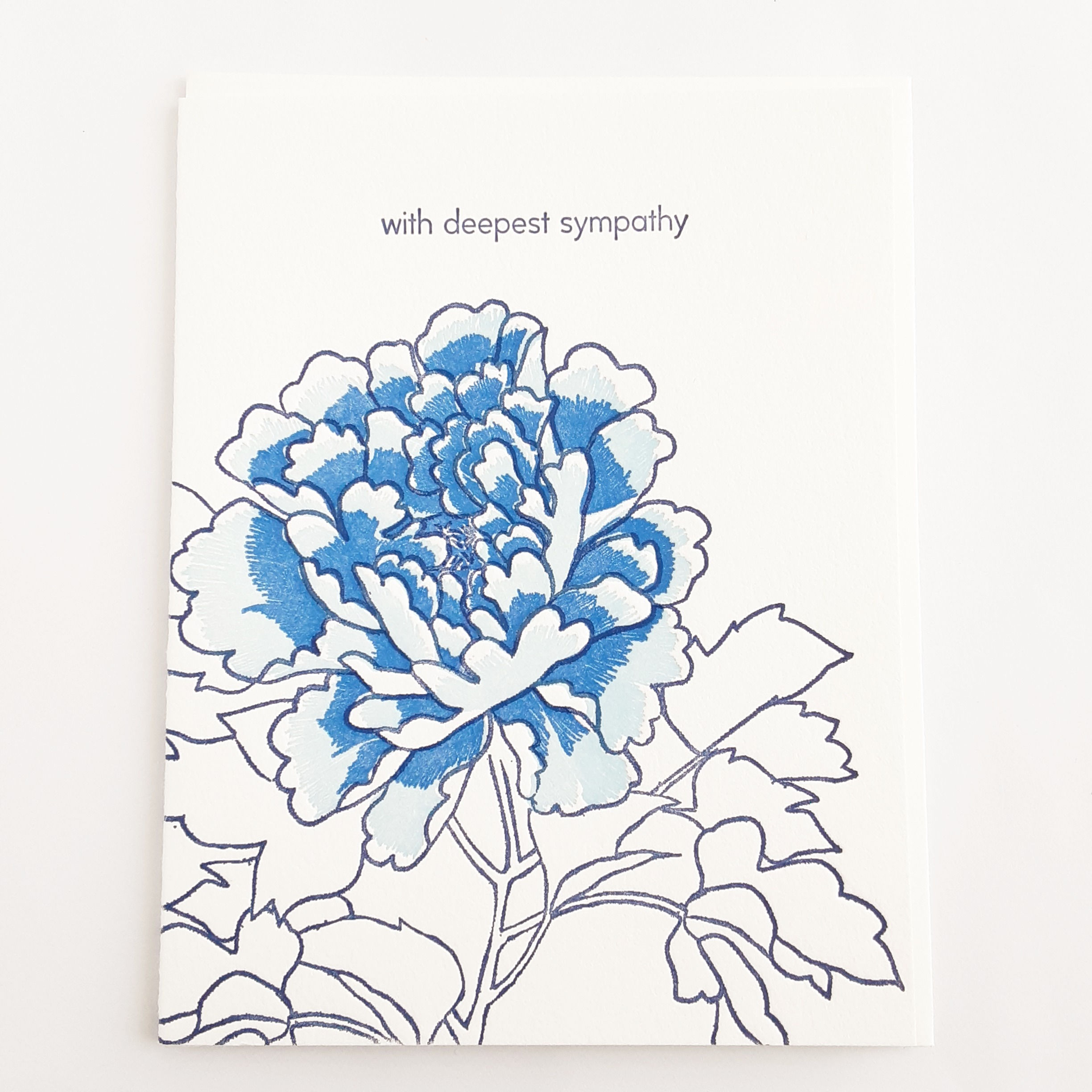 With Deepest Sympathy blue peony 