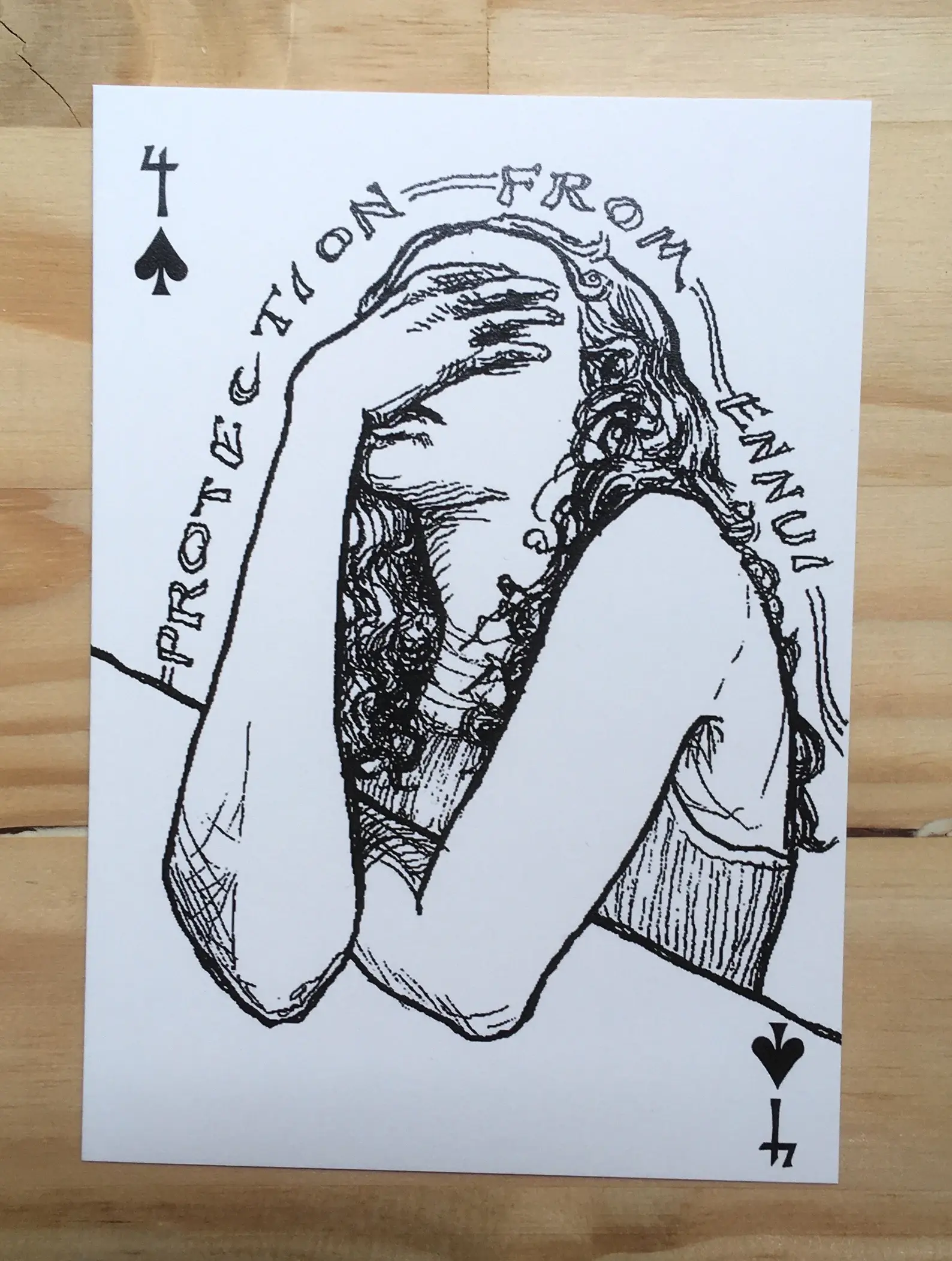 Protection from Ennui Postcard (4 of Spades)