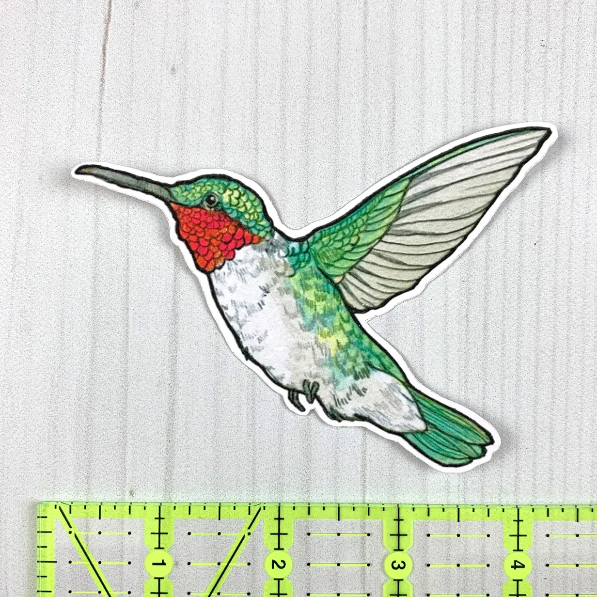 Ruby Throated Hummingbird Sticker