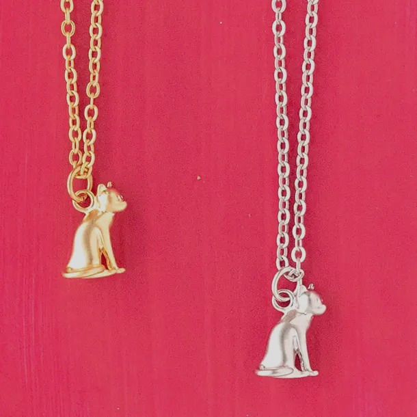 Cat Sitting Charm Necklace