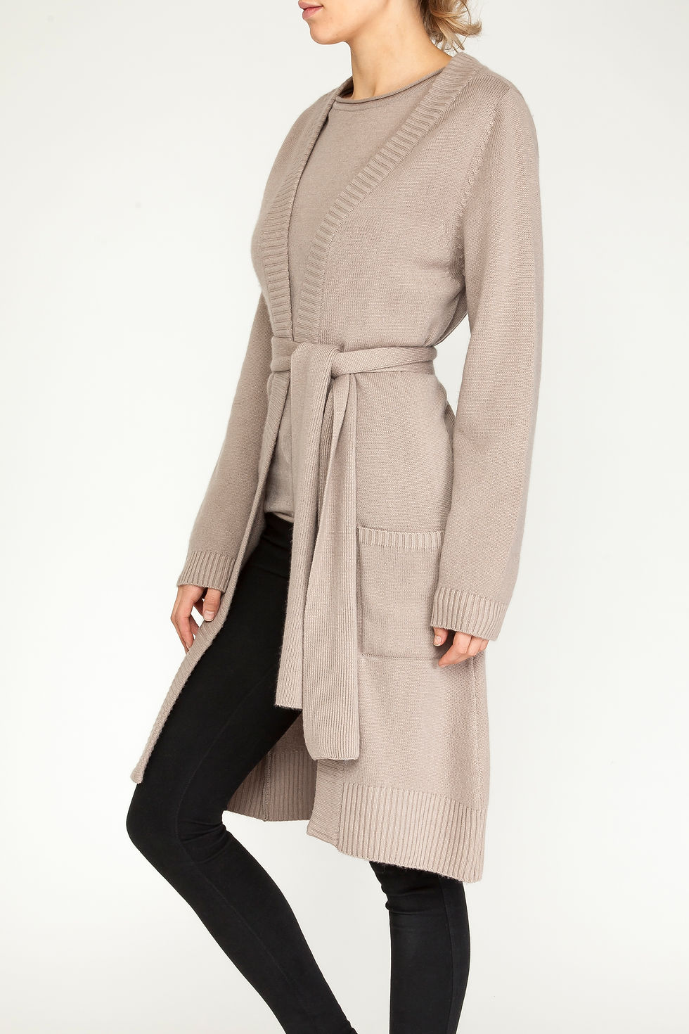 Thumbnail: Cashmere oversize cardi taupe