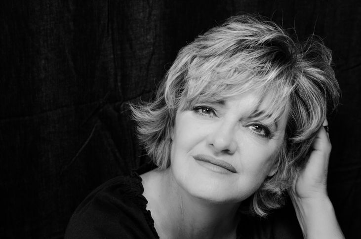 soft black and white portrait of an author 