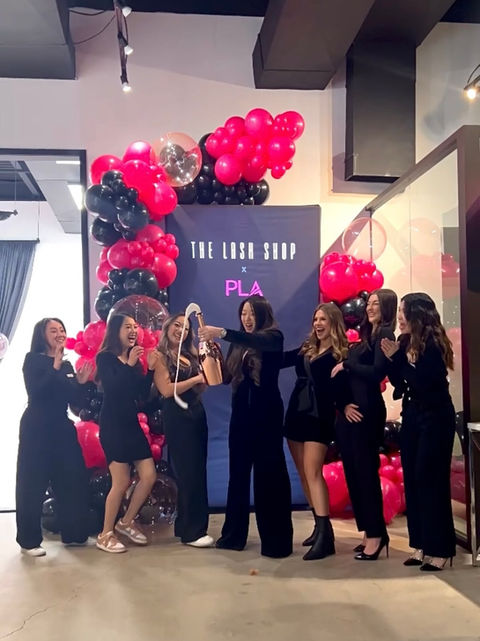 The Lash Shop team celebrating the 7th Anniversary