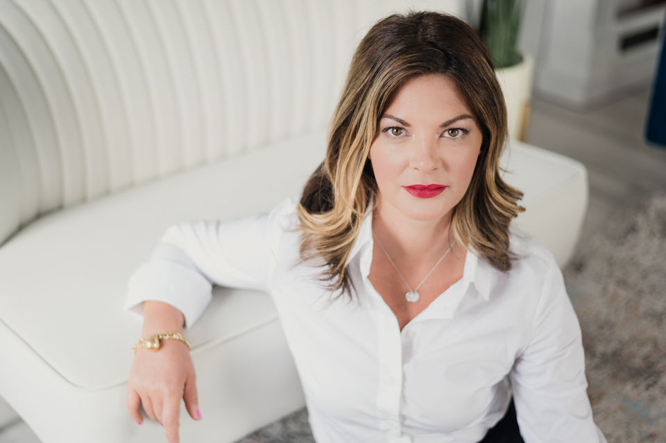 woman posing for branding photo