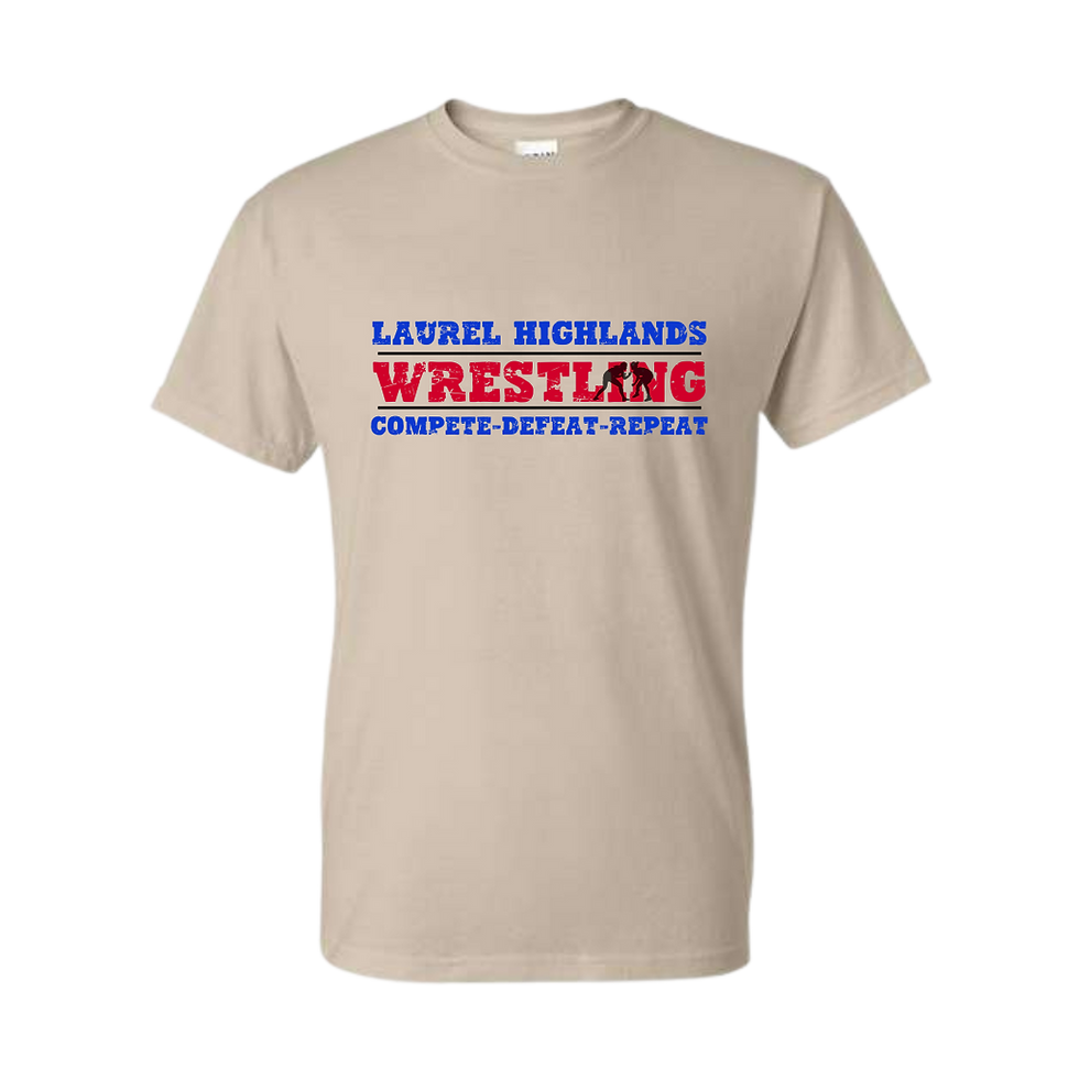 Thumbnail: T-Shirt 50/50 blend - Girl Wrestlers - Compete Defeat Repeat