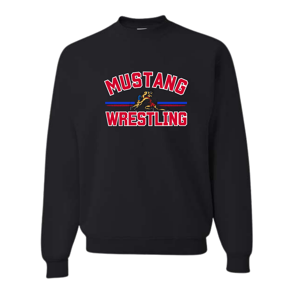 Thumbnail: Crewneck Sweatshirt - Mustang Wrestling with Wrestlers
