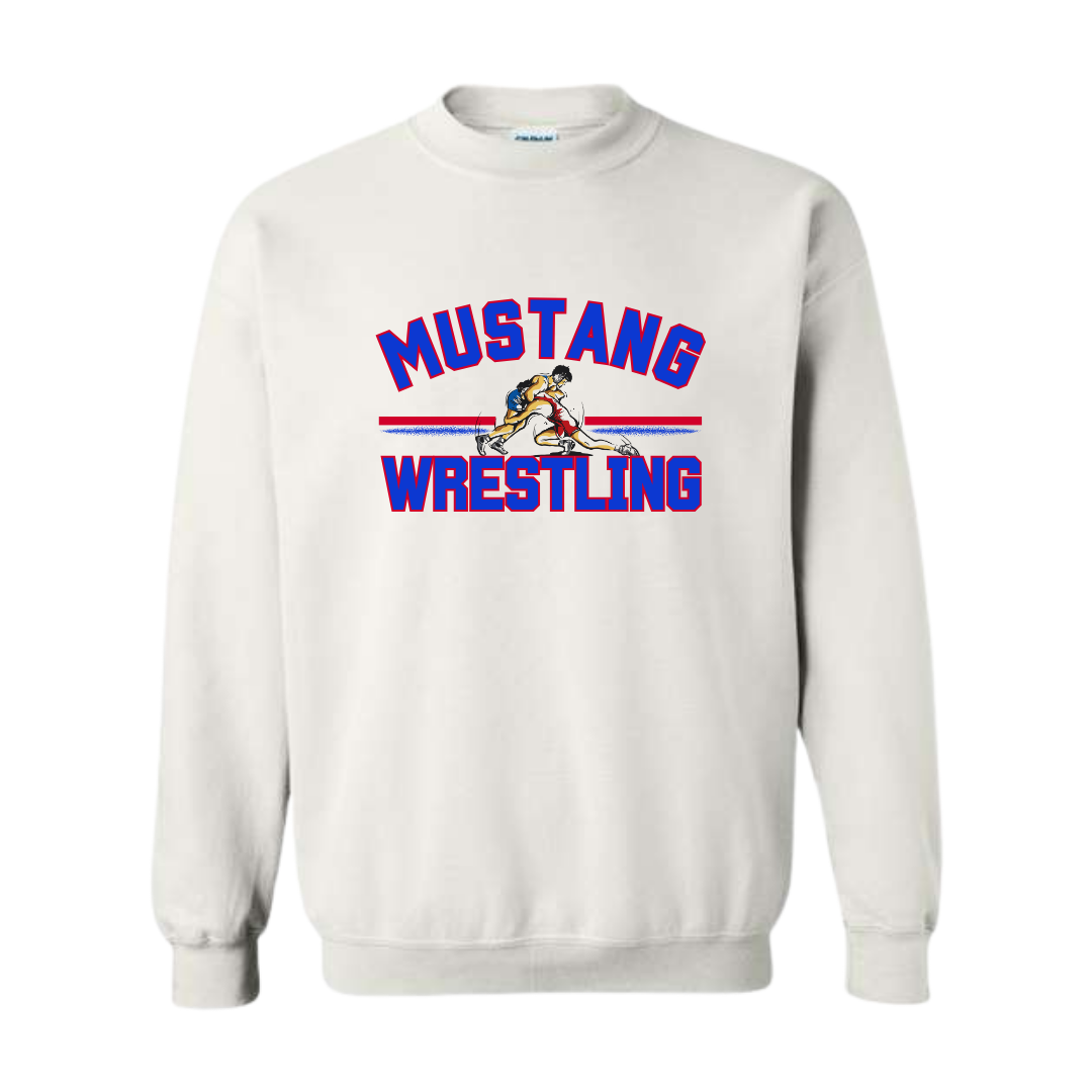 Crewneck Sweatshirt - Mustang Wrestling with Wrestlers