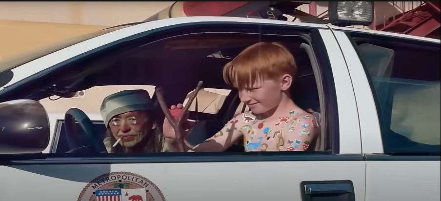 Clownish arbitrators of authority. Credit: Still from Korg Funk 5 (dir. Nadia Lee Cohen and Charlie Denis, 2025)