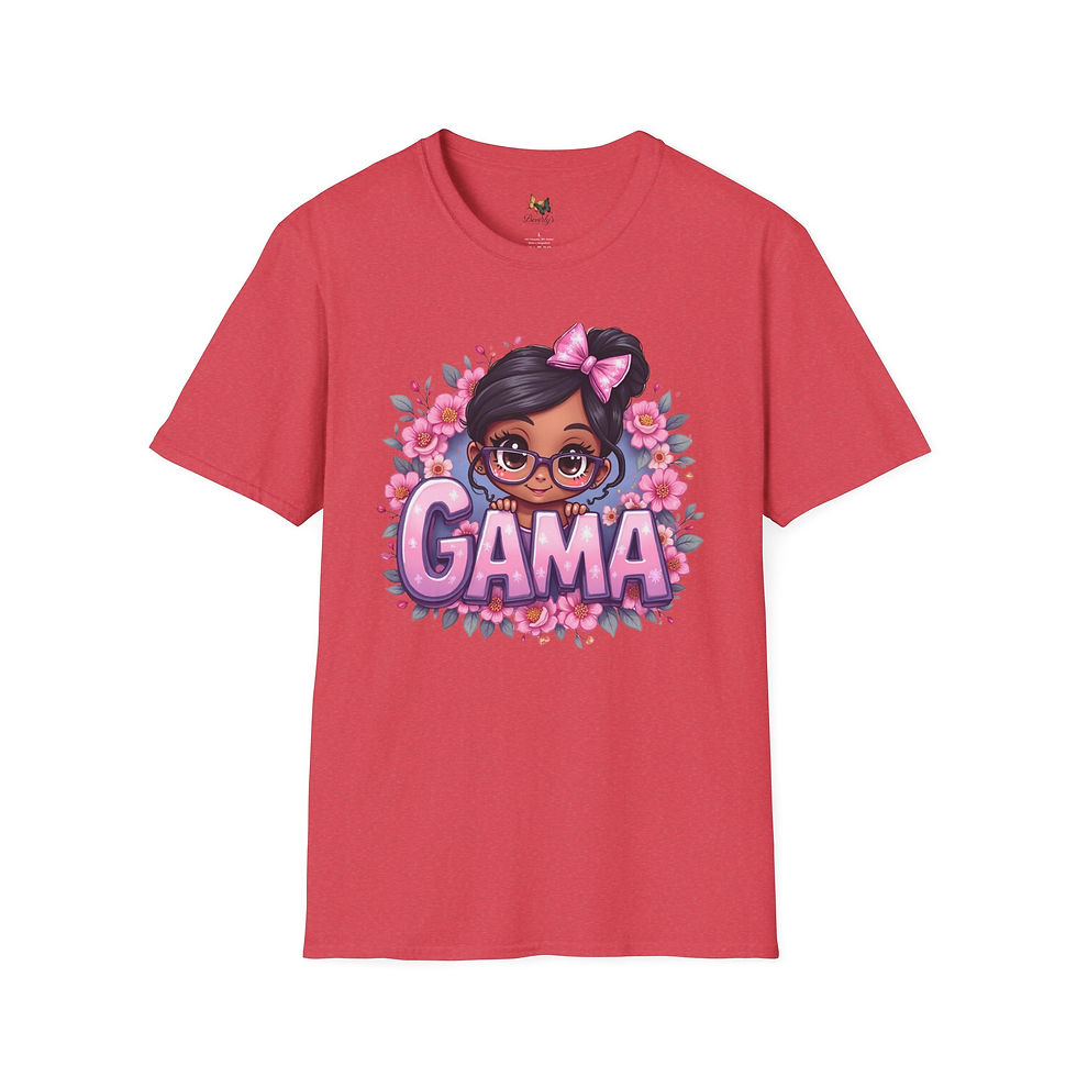 Thumbnail: Gama Floral Kids Portrait T-Shirt — Cute Grandma "Gama" Graphic Tee