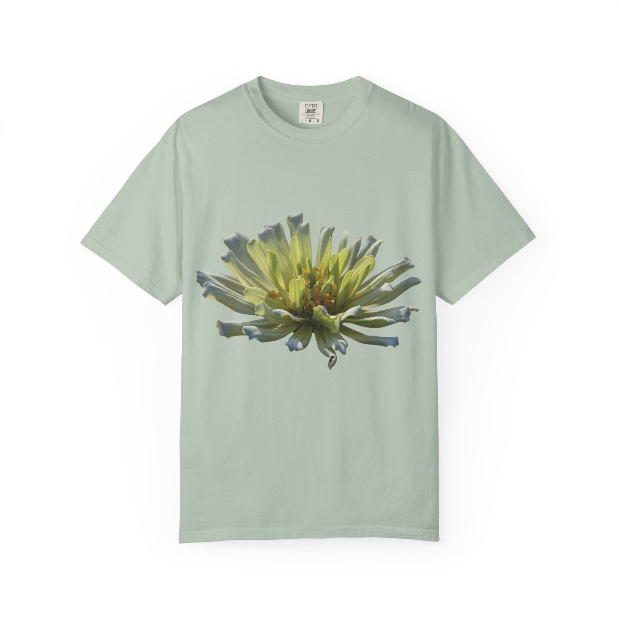 White Zinnia Comfort Colors T-shirt