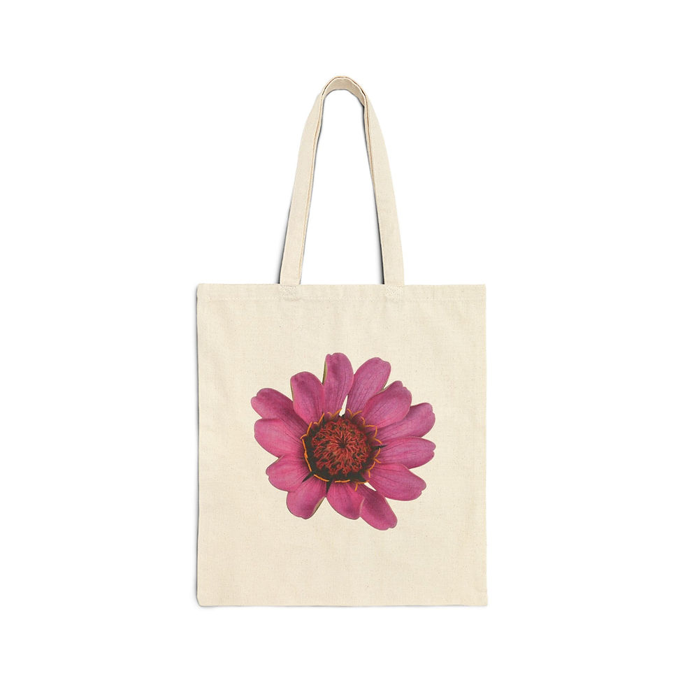 Pink Zinnia Cotton Canvas Tote