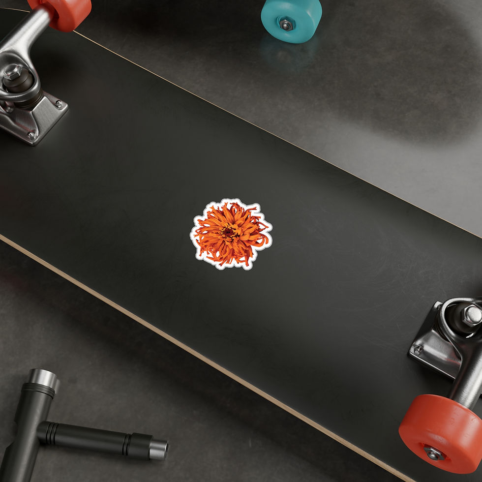 Thumbnail: Orange Ruffle Zinnia Vinyl Decal