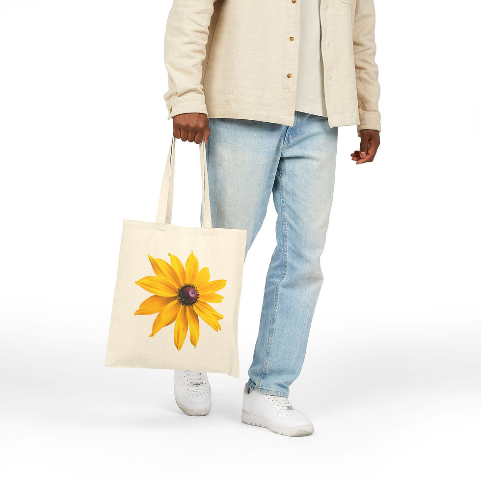 Thumbnail: Black Eyed Susan Cotton Canvas Tote
