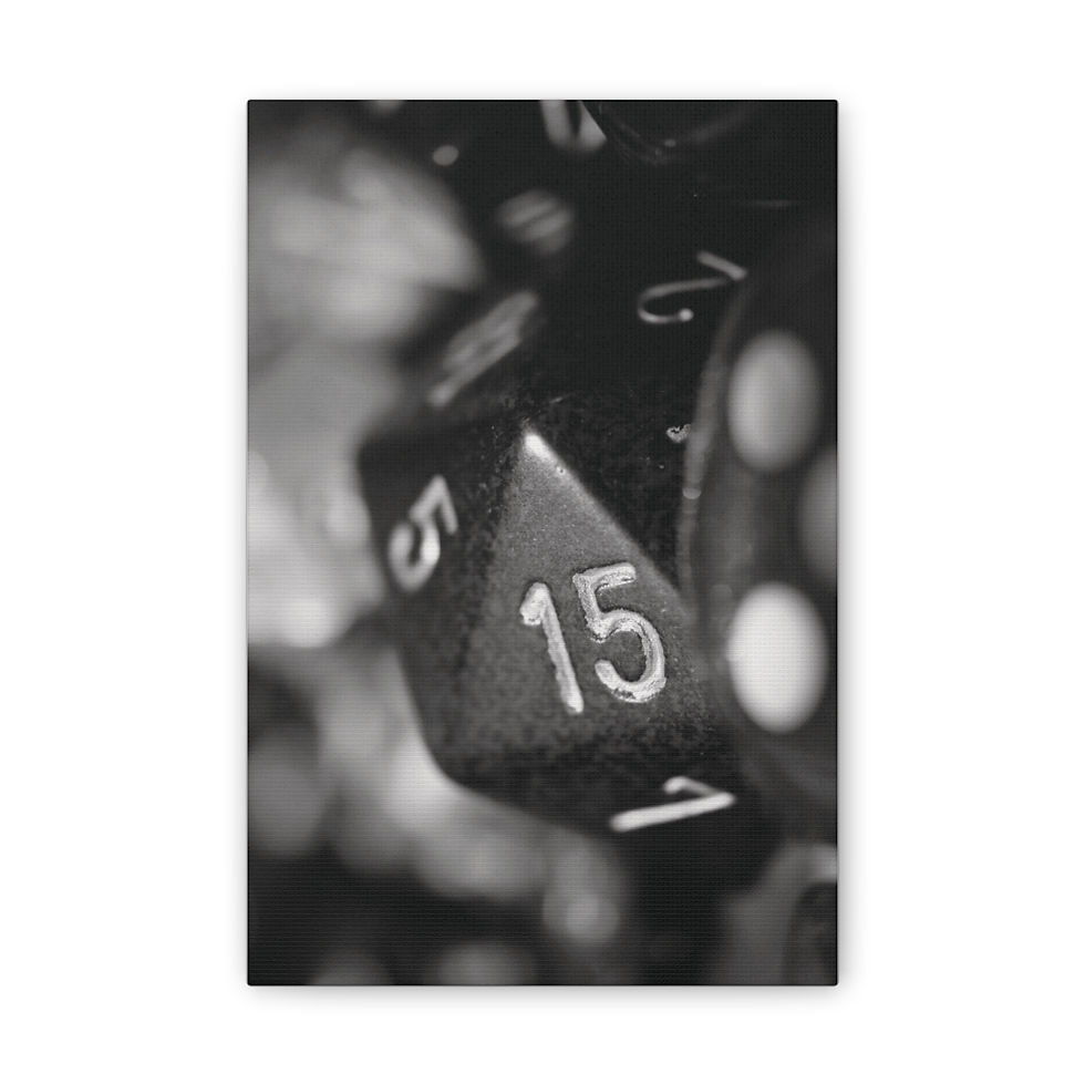 Black and White D20 Canvas Print