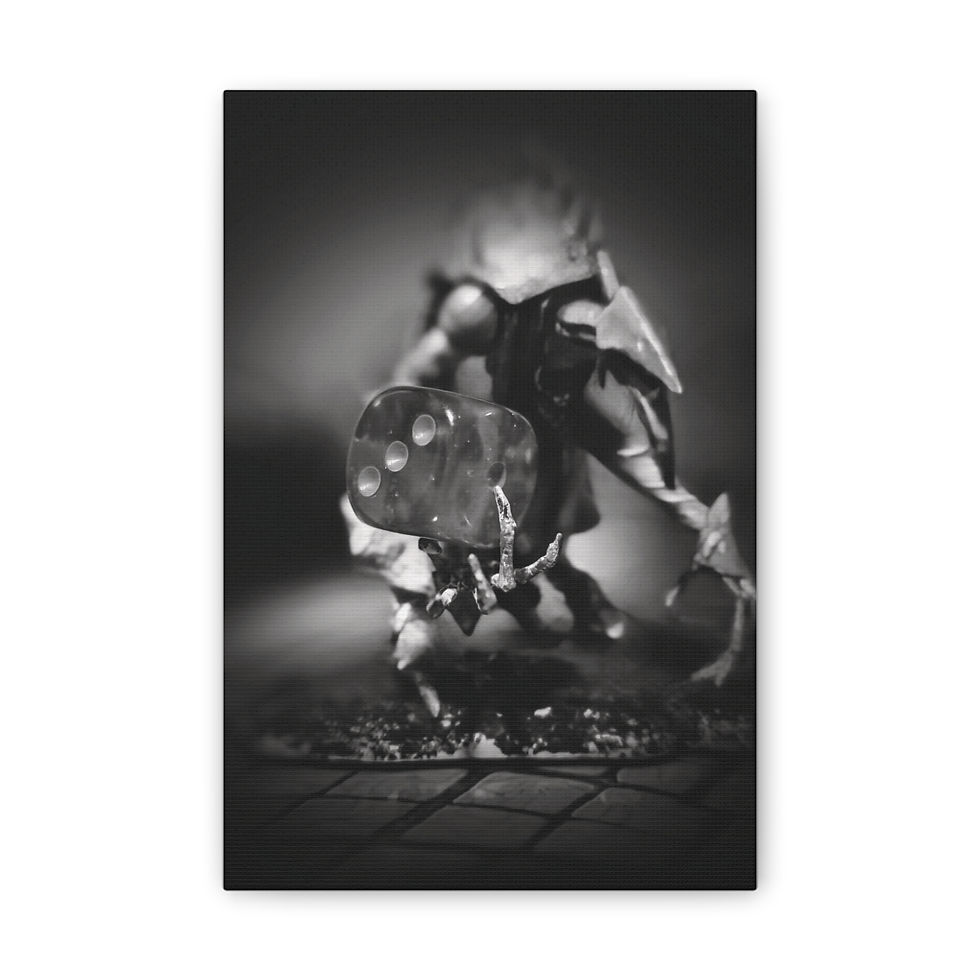 Black and White D&D Mini Canvas Print