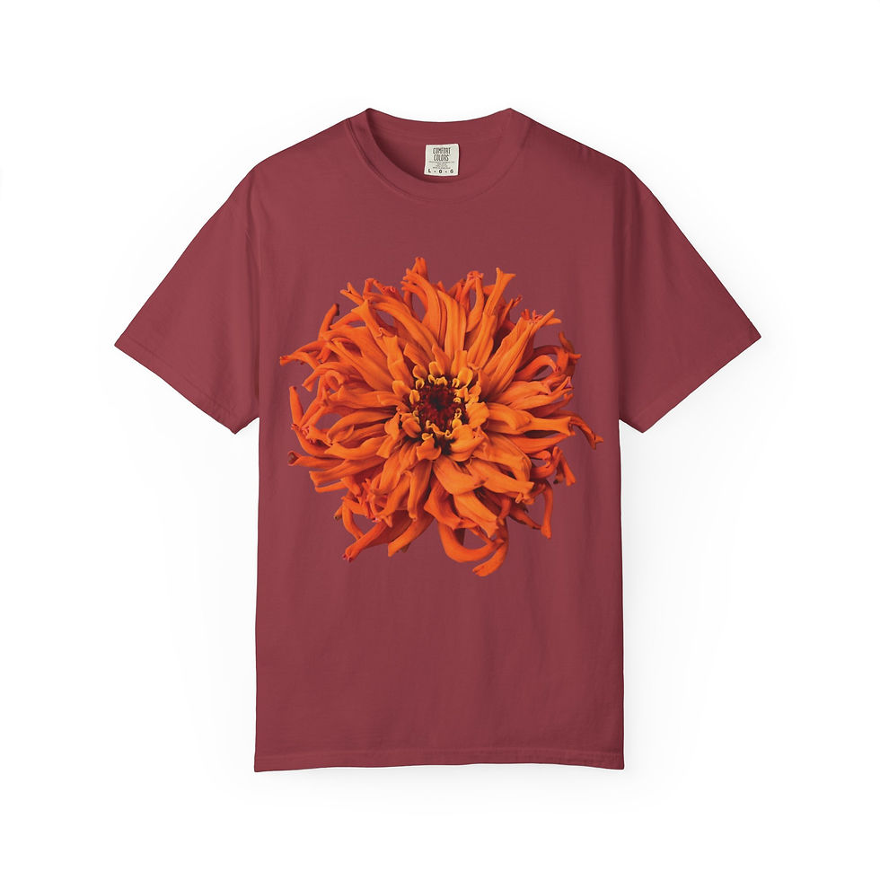 Thumbnail: Orange Ruffle Zinnia Comfort Colors T-Shirt