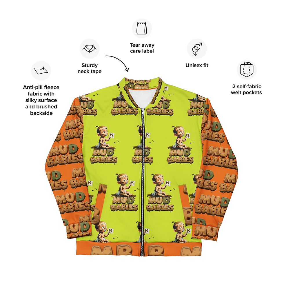 Thumbnail: Hi-vis Green and Orange Mud Babies Unisex Bomber 