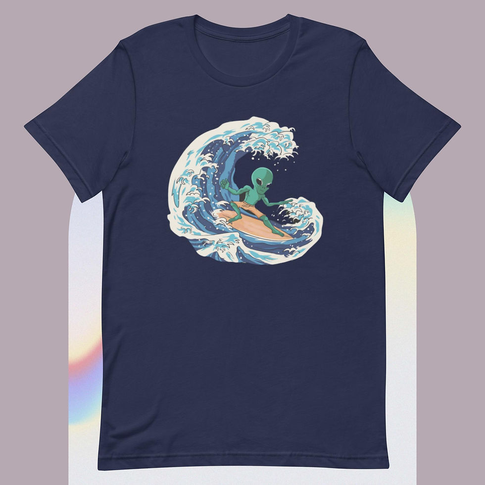 Thumbnail: Alien Surfing on A Wave Unisex T-Shirt