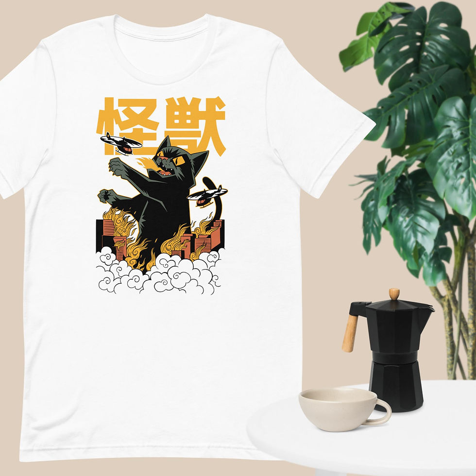 Thumbnail: Kaiju Anime Cat Monster Unisex T-Shirt