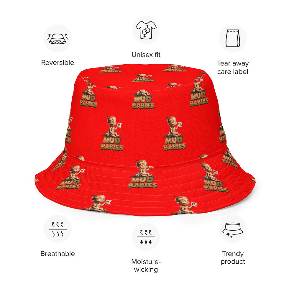 Thumbnail: Mud Babies Logo/Custom Print Reversible Bucket Hat