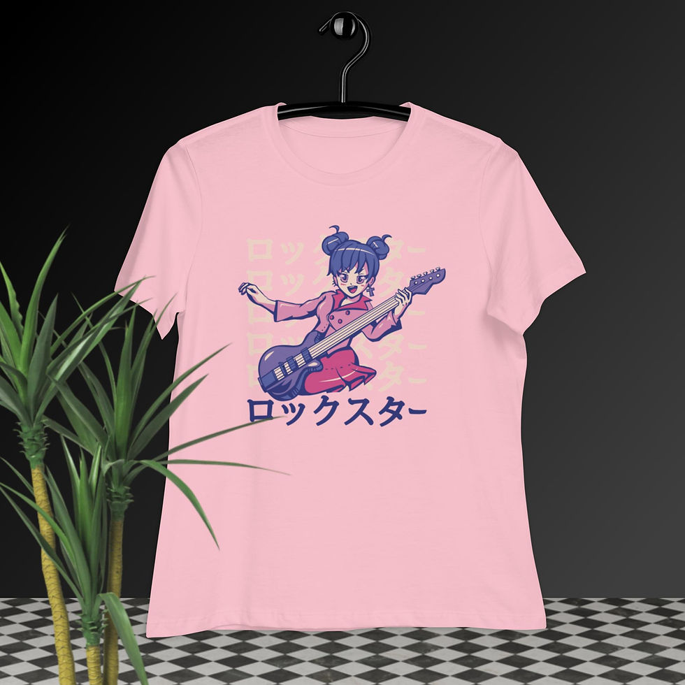 Thumbnail: Rockstar Anime Girl Guitar Women's Relaxed T-Shirt