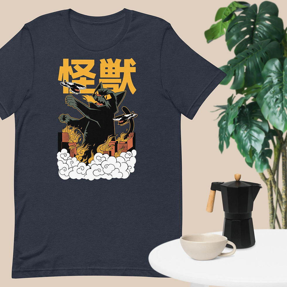 Thumbnail: Kaiju Anime Cat Monster Unisex T-Shirt