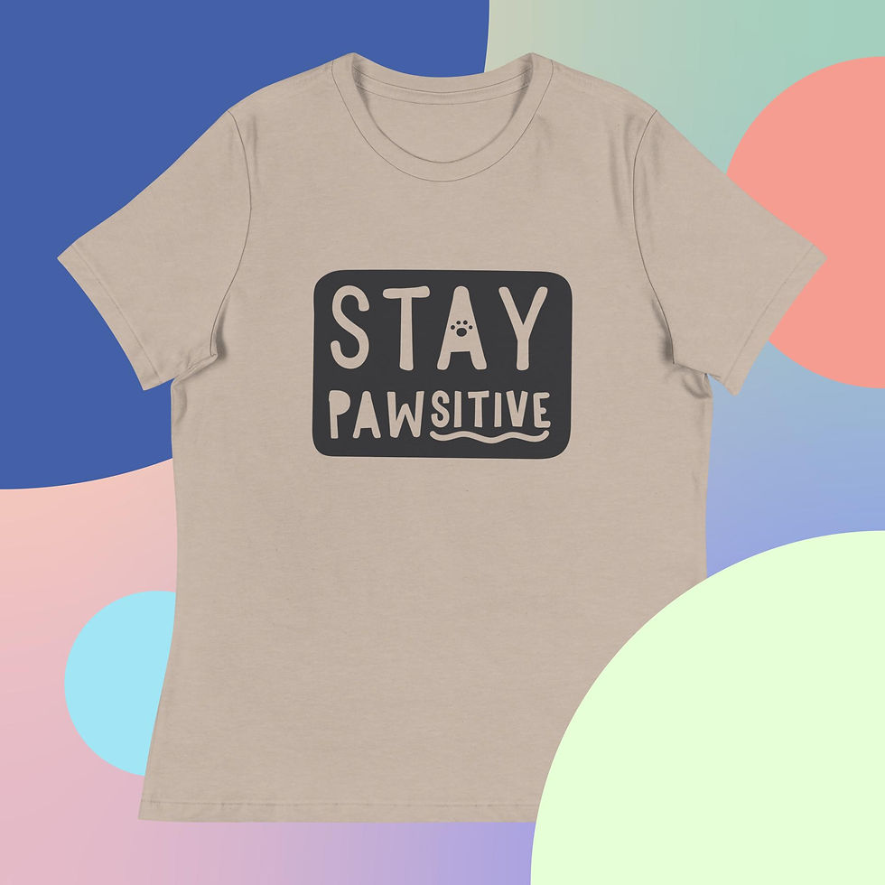 Thumbnail: Stay Pawsitive Women's Relaxed T-Shirt