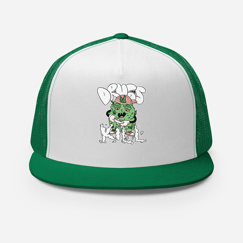Thumbnail: Drugs Kill Custom Print Trucker Cap 
