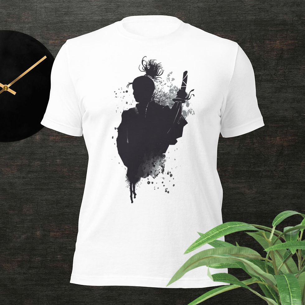 Thumbnail: Japanese Samurai Warrior Ink Art Unisex T-Shirt