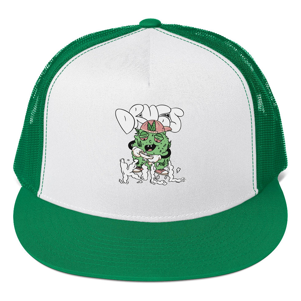 Thumbnail: Drugs Kill Custom Print Trucker Cap 