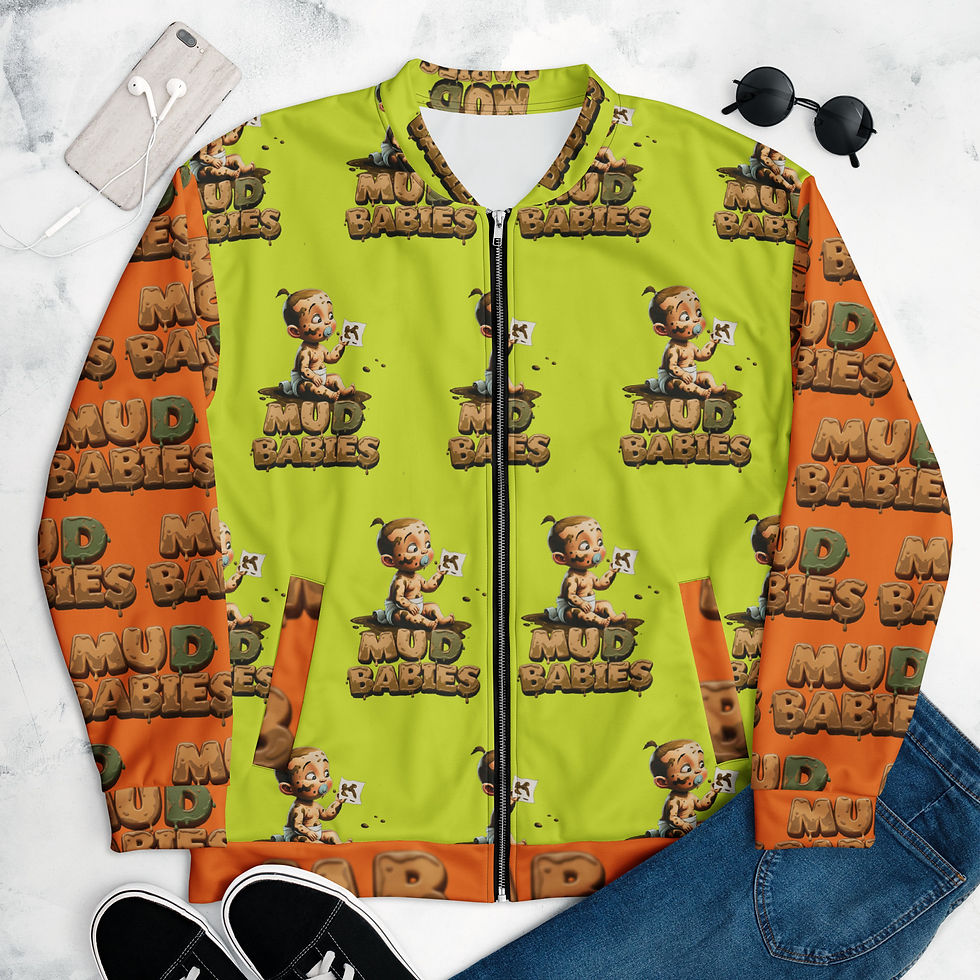Thumbnail: Hi-vis Green and Orange Mud Babies Unisex Bomber 