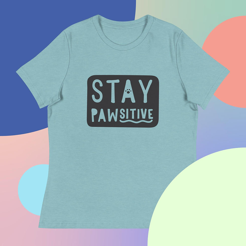 Thumbnail: Stay Pawsitive Women's Relaxed T-Shirt