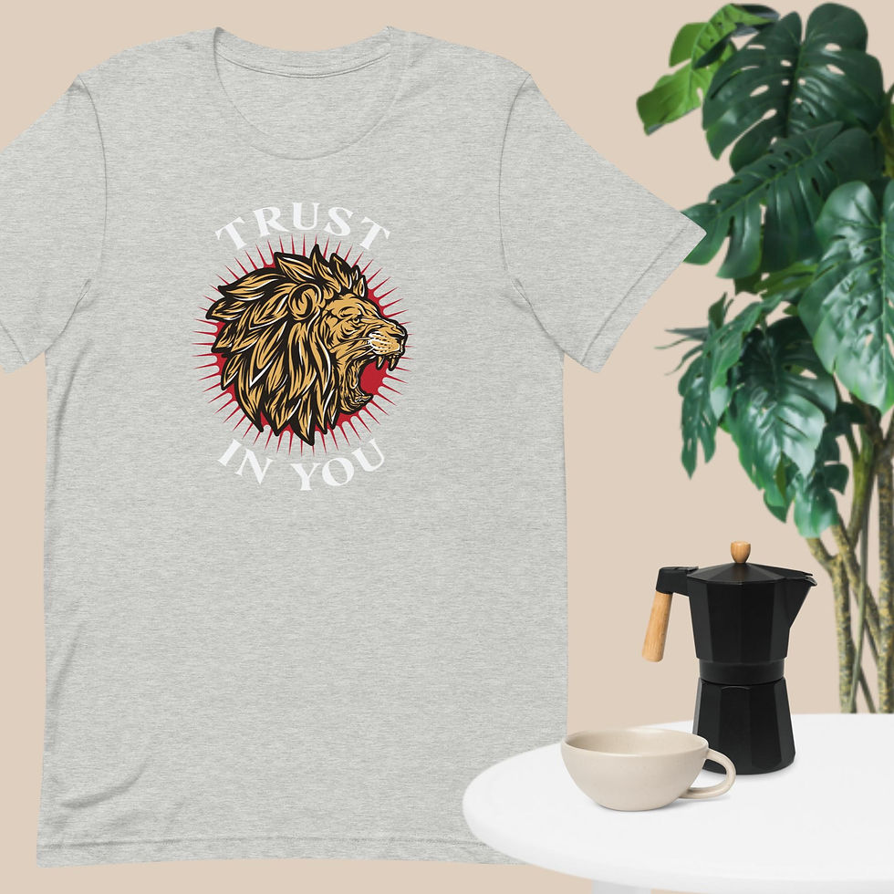 Thumbnail: Lion Roaring Trust Quote Unisex T-Shirt